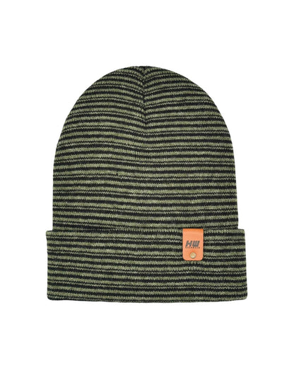 Classic Contrast Cuffed Beanie, Black and Green