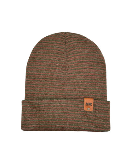 Classic Contrast Cuffed Beanie, Burgundy and Green