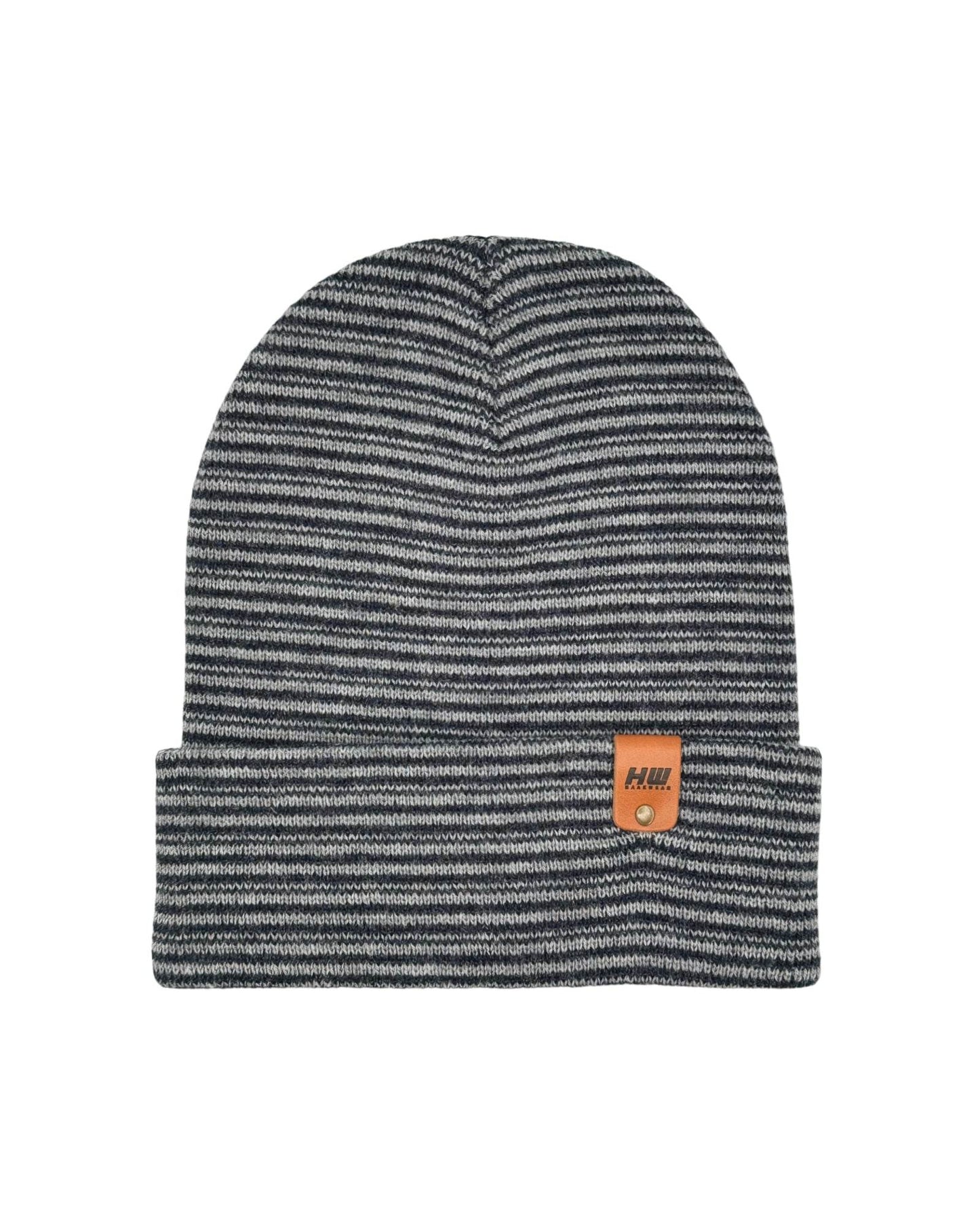 Classic Contrast Cuffed Beanie, Gray and Denim Blue