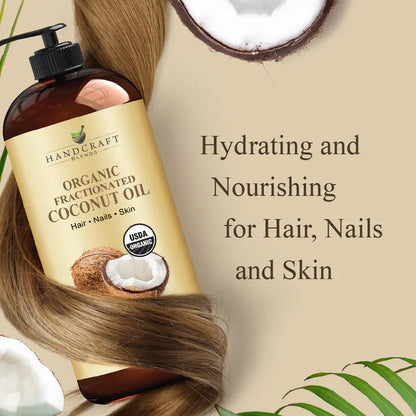 HAND CRAFT Organic Fractionated Coconut Oil - 100% Pure and Natural