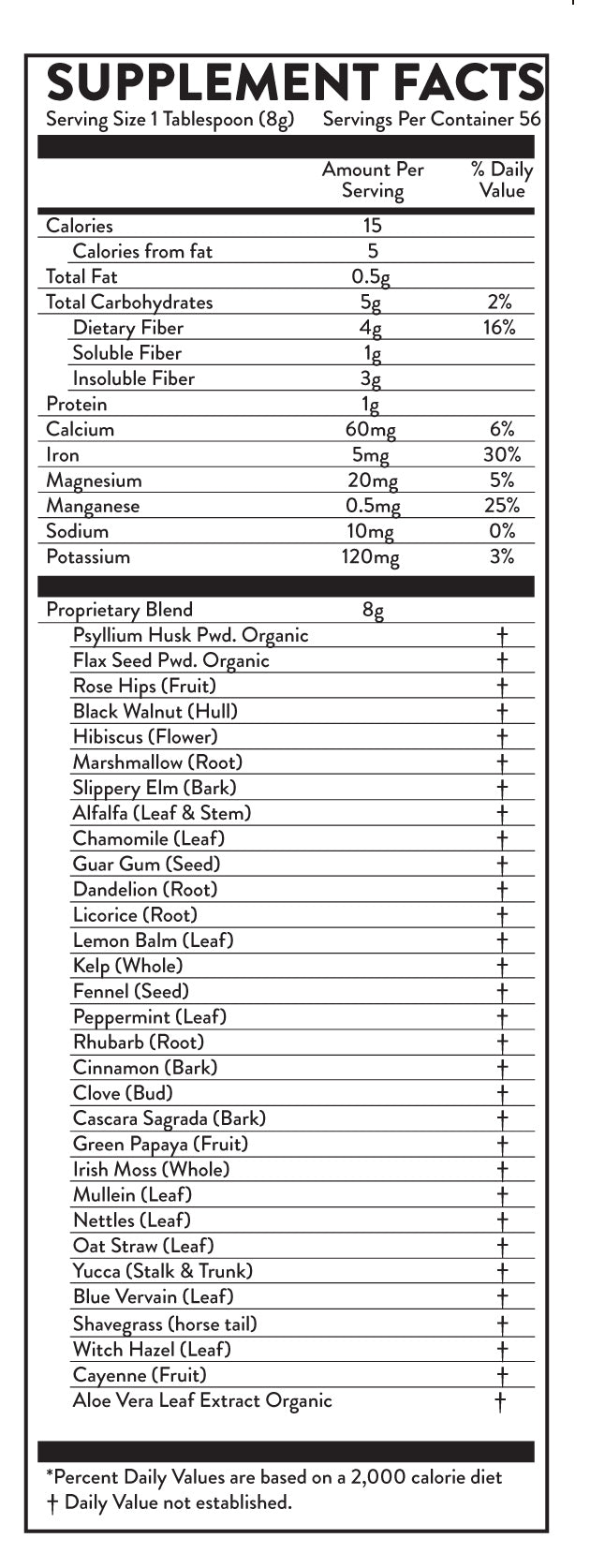 Fiber Cleanse Powder - Natural Colon Cleanse - (Original, 16 oz)