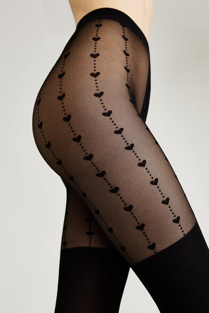 Fantasy Tights Conte Hearts - Imitation of Knee Highs