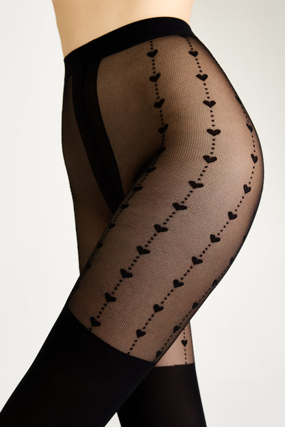 Fantasy Tights Conte Hearts - Imitation of Knee Highs