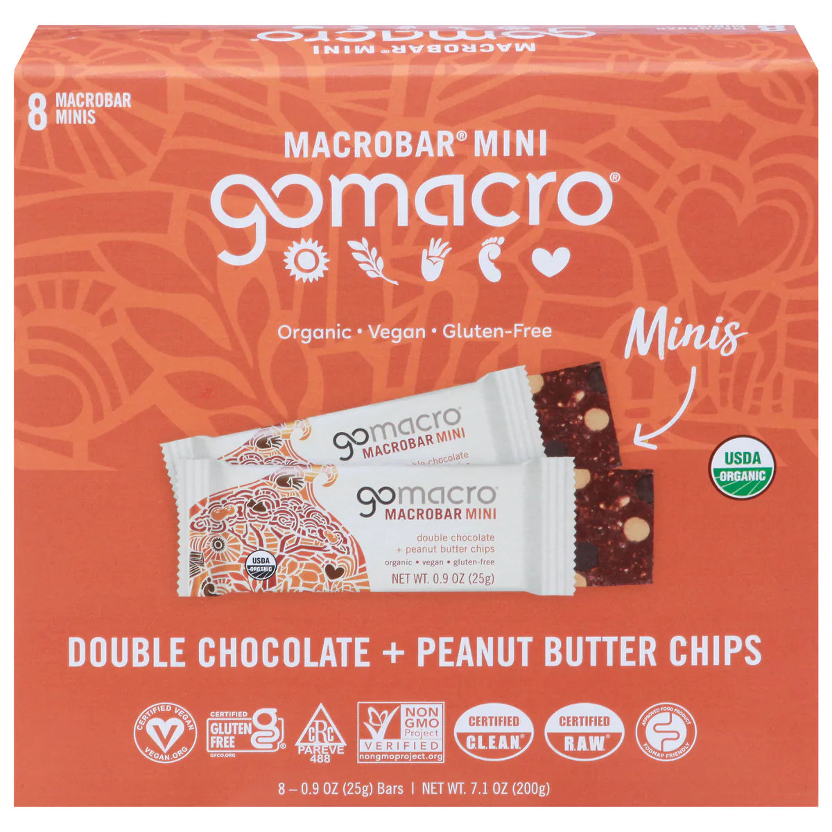 Gomacro Double Chocolate Mini Organic Bars (7.1 oz., Case of 7)