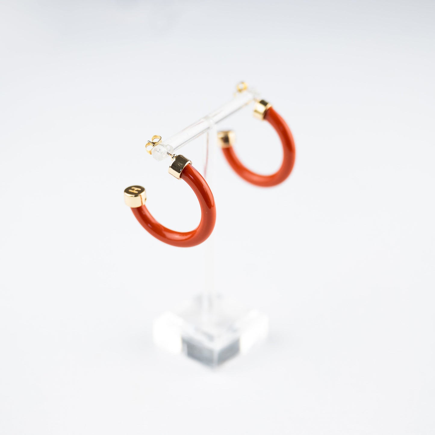 Burnt Orange Mini Hoop Earrings