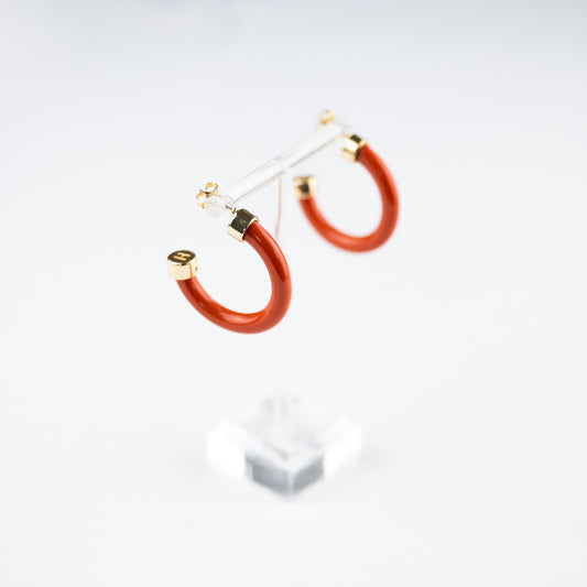 Burnt Orange 1" Hoop Earrings