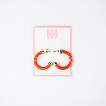 Burnt Orange Mini Hoop Earrings