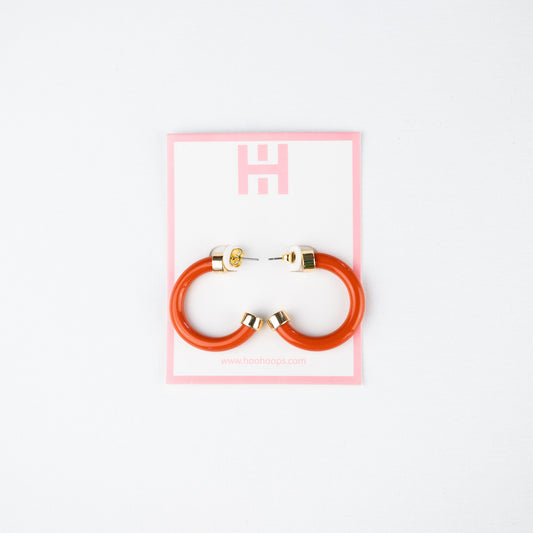 Burnt Orange 1" Hoop Earrings