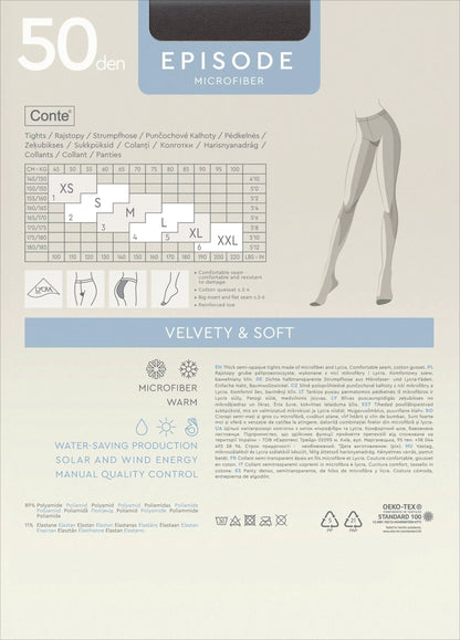 Tights Conte Episode 50 Den - Microfibra Matte Opaque