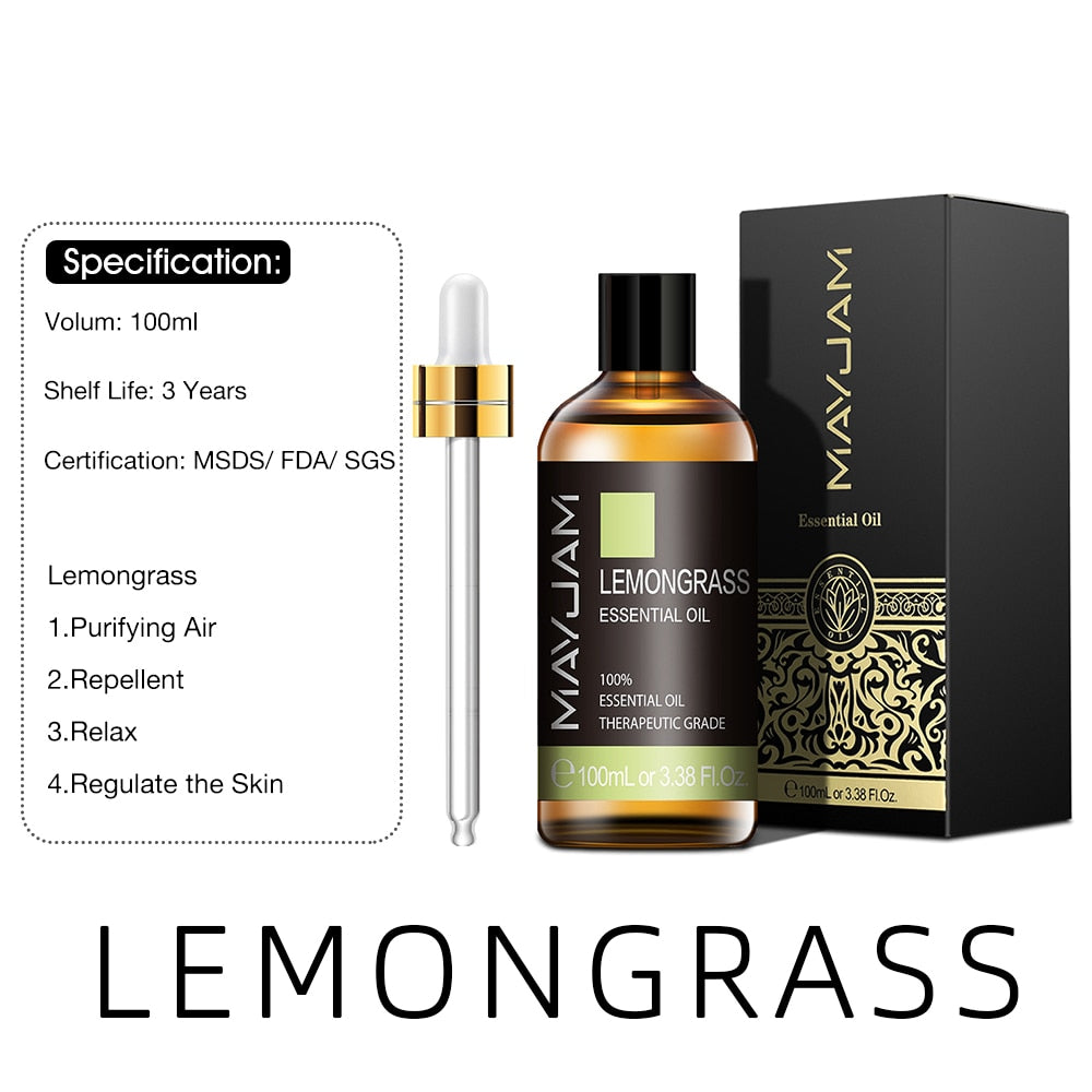 100ml Pure Natural Tea Tree Sandalwood Essential Oils Diffuser Plant Lavender Mint Vanilla Rosemary Eucalyptus Essential Oil