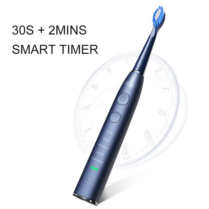 Seago Electric Sonic Toothbrush USB Rechargeable Adult 360 Days Long Battery Life with 4 Replacement Heads Gift SG-575