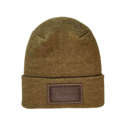 Cleveland, H Stitch Cuffed Beanie,  Brown and Green Fusion