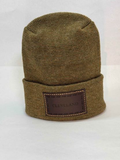 Cleveland, H Stitch Cuffed Beanie,  Brown and Green Fusion