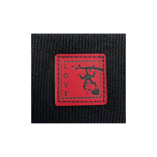Haakwear Exclusive Love-Inspired H-Stitch Beanie – Limited Edition Black Hat with Love Monkey
