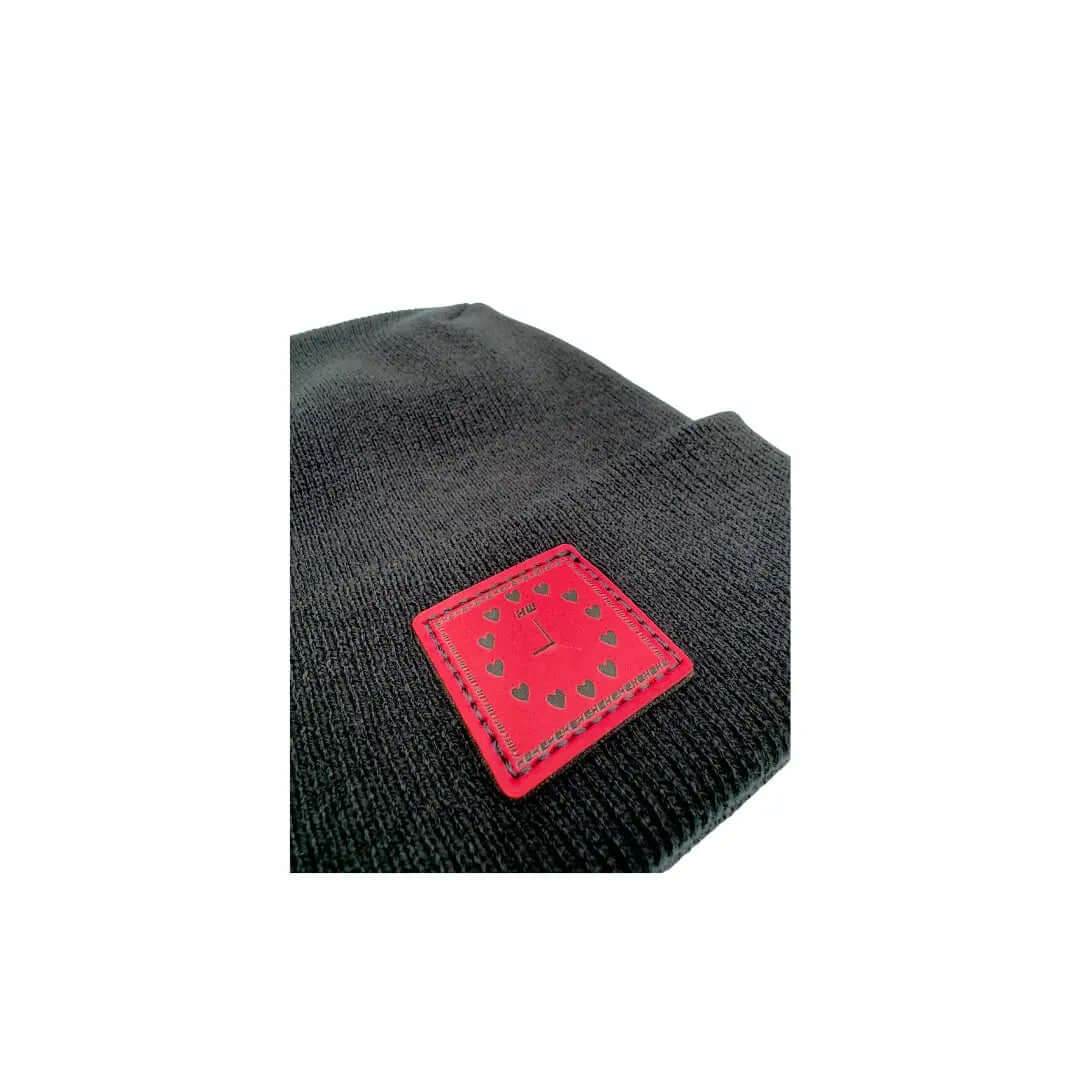 Love-Inspired H-Stitch Beanie – Black Heart Clock | Limited Edition | Trending Now
