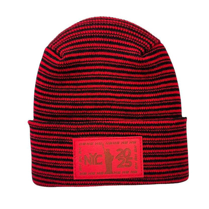 H Stitch Cuffed Beanie, Black and Red Contrast, New Year 2025 Limited Edition