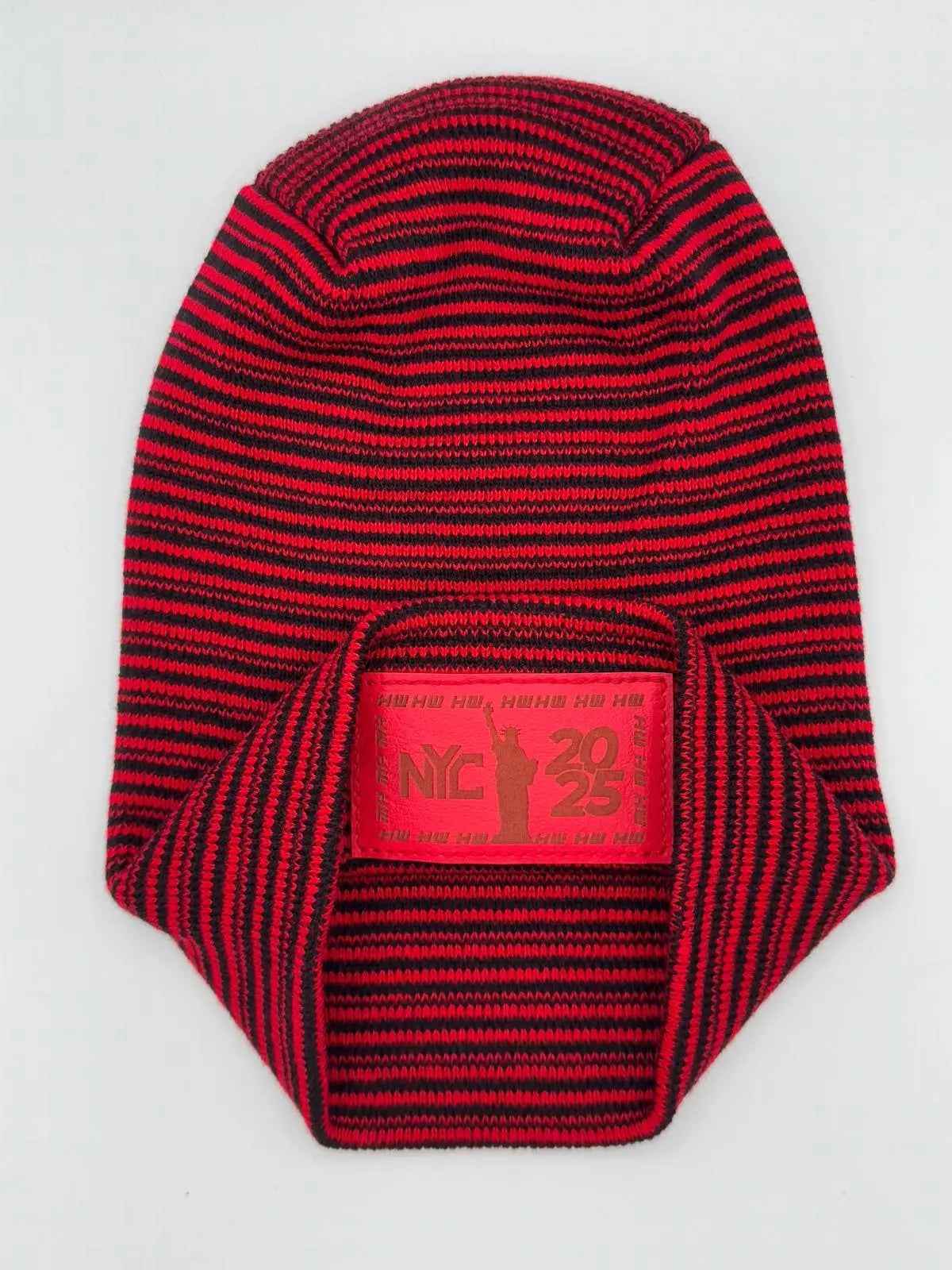 H Stitch Cuffed Beanie, Black and Red Contrast, New Year 2025 Limited Edition