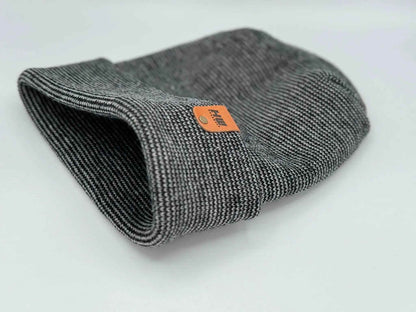 Patented H Stitch Fusion Cuffed Beanie, Black and Gray