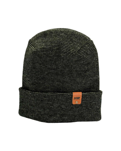 Patented H Stitch Fusion Cuffed Beanie, Black and Green