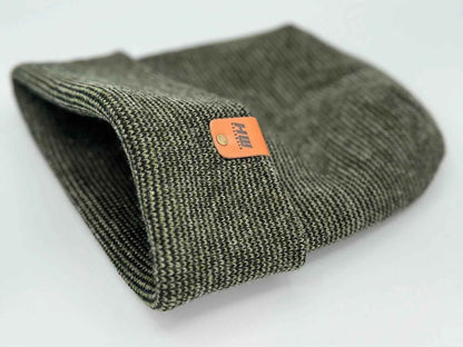 Patented H Stitch Fusion Cuffed Beanie, Black and Green