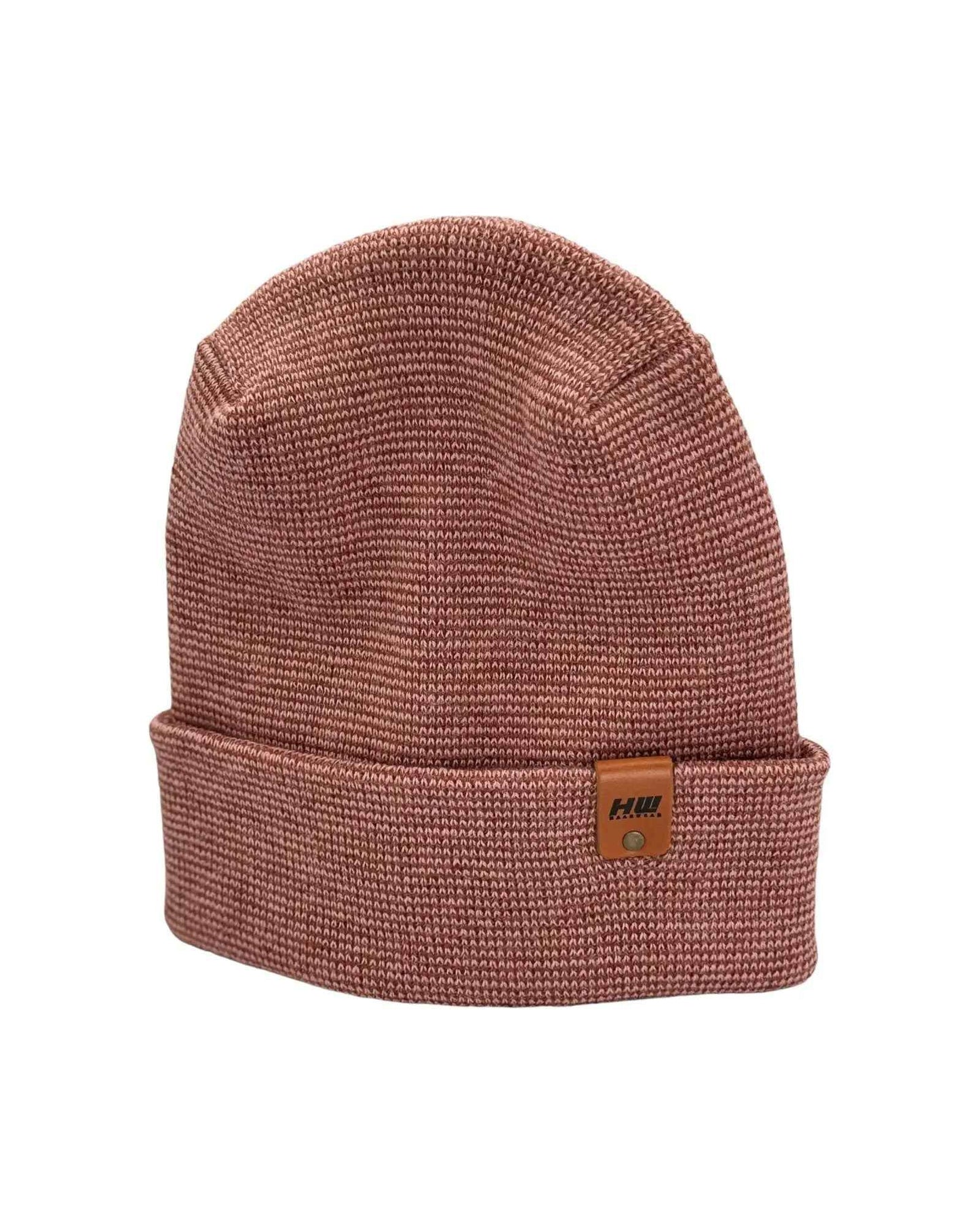 Patented H Stitch Fusion Cuffed Beanie, Burgundy and Pink
