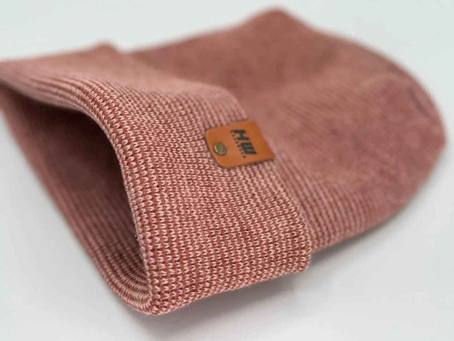 Patented H Stitch Fusion Cuffed Beanie, Burgundy and Pink