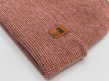 Patented H Stitch Fusion Cuffed Beanie, Burgundy and Pink