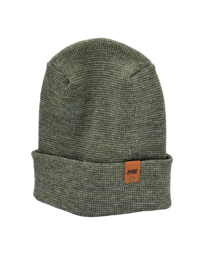 Patented H Stitch Fusion Cuffed Beanie, Gray and Green