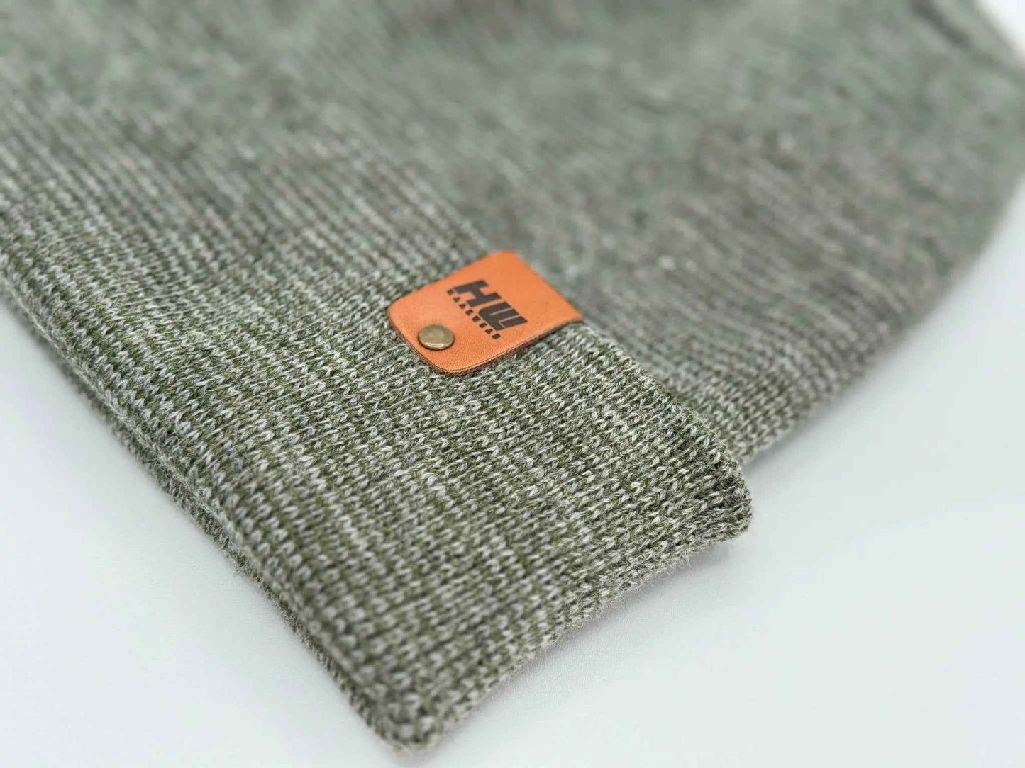 Patented H Stitch Fusion Cuffed Beanie, Gray and Green