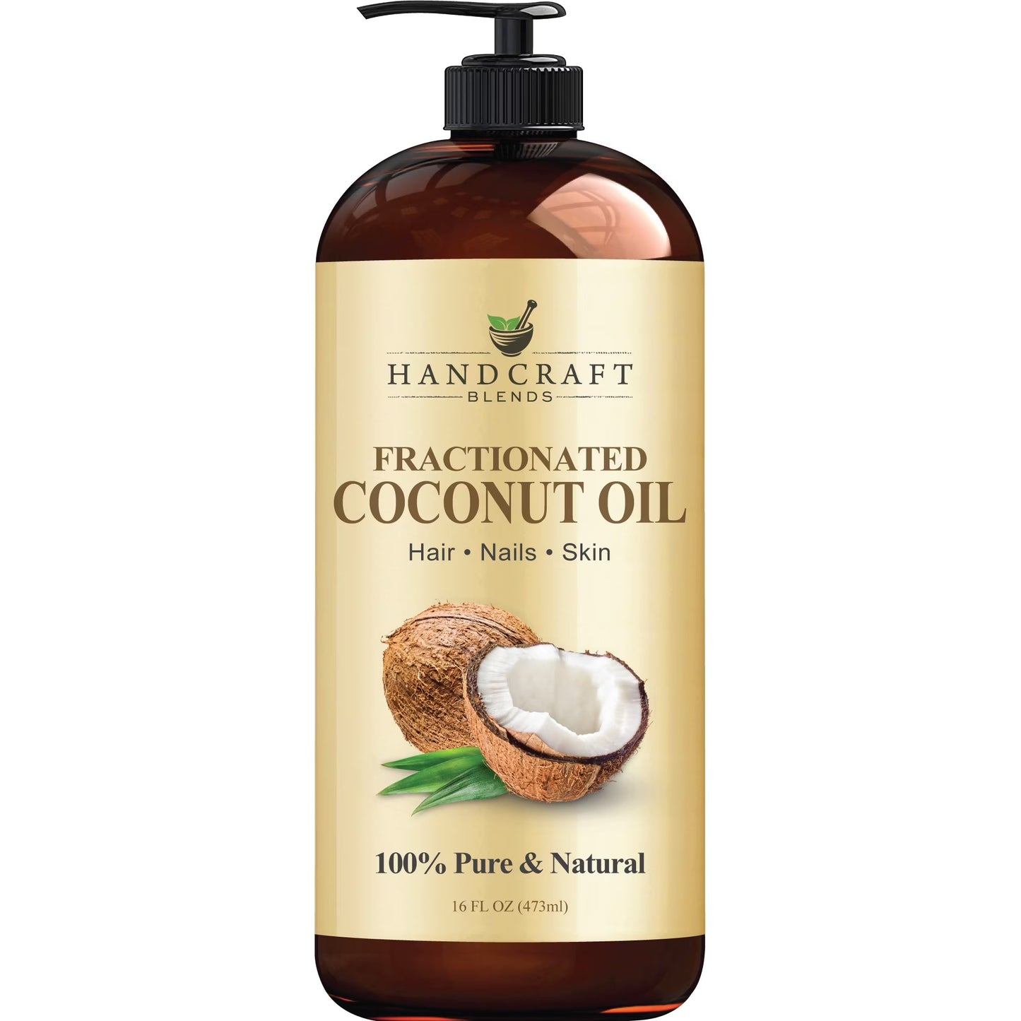 HAND CRAFT Organic Fractionated Coconut Oil - 100% Pure and Natural