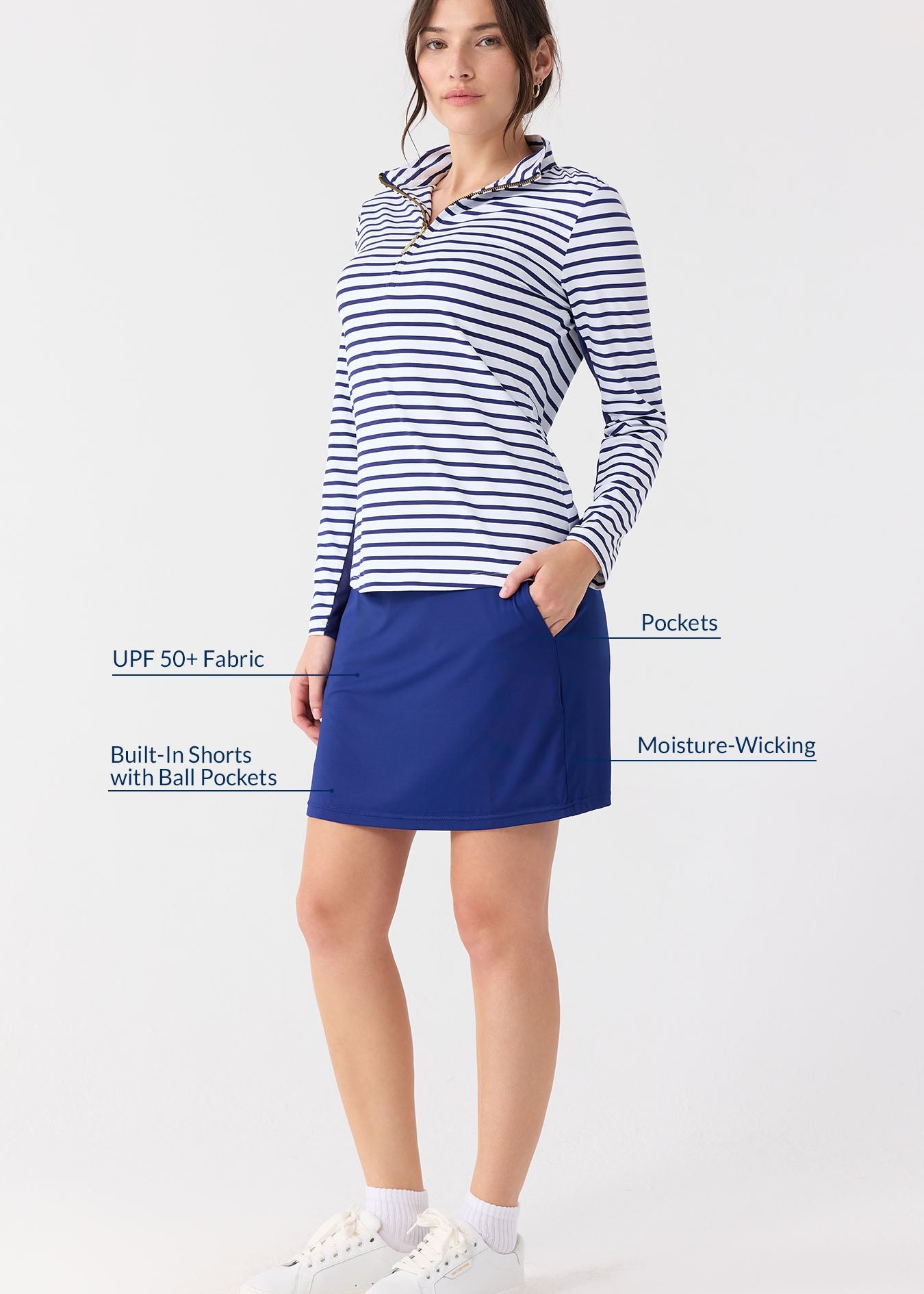 Navy 15" Skort