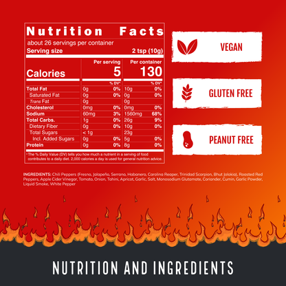 Brimstone Inferno - Extra Hot Roasted Red Pepper & Tahini (9oz)