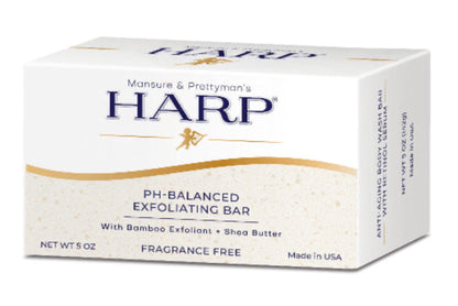 HARP pH-Balanced (5.0-6.0) Exfoliating Body Wash Bar - Fragrance Free. Ground Bamboo Exfoliation the perfect consistency. Soap/Lye/Preservative/Dye/Masking agent-Free
