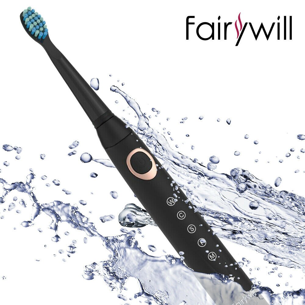 Fairywill Electric Toothbrushes for Adults Kids 5 Modes Smart Timer Rechargeable Whitening Sonic Toothbrush with 10 Brush Heads
