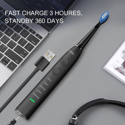Seago Electric Sonic Toothbrush USB Rechargeable Adult 360 Days Long Battery Life with 4 Replacement Heads Gift SG-575