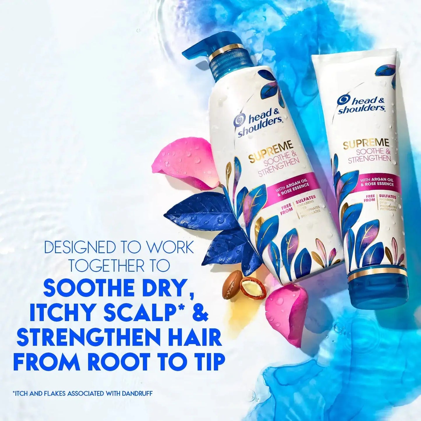 Head & Shoulders Supreme Sulfate Free Shampoo & Conditioner Set - for Dry Scalp & Dandruff Treatment