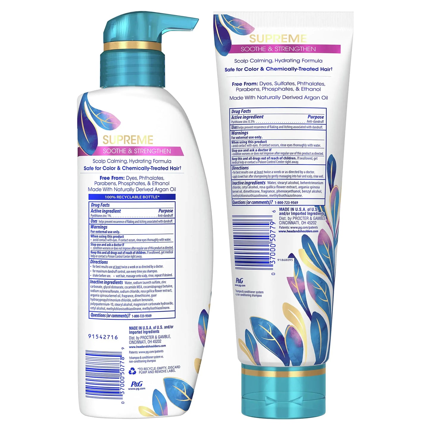 Head & Shoulders Supreme Sulfate Free Shampoo & Conditioner Set - for Dry Scalp & Dandruff Treatment