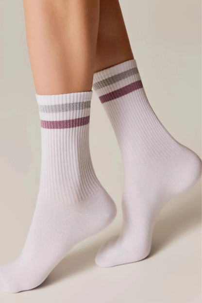 Conte Cotton Long Socks Active 157 - Lurex Stripes