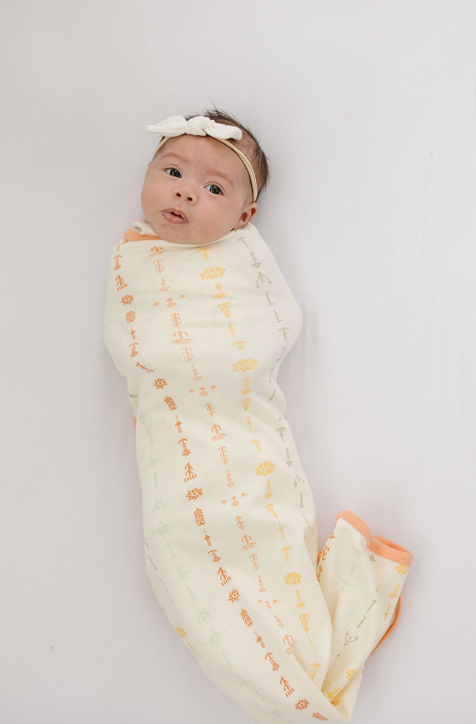 GOTS Certified Organic Cotton Blanket - Boho Floral