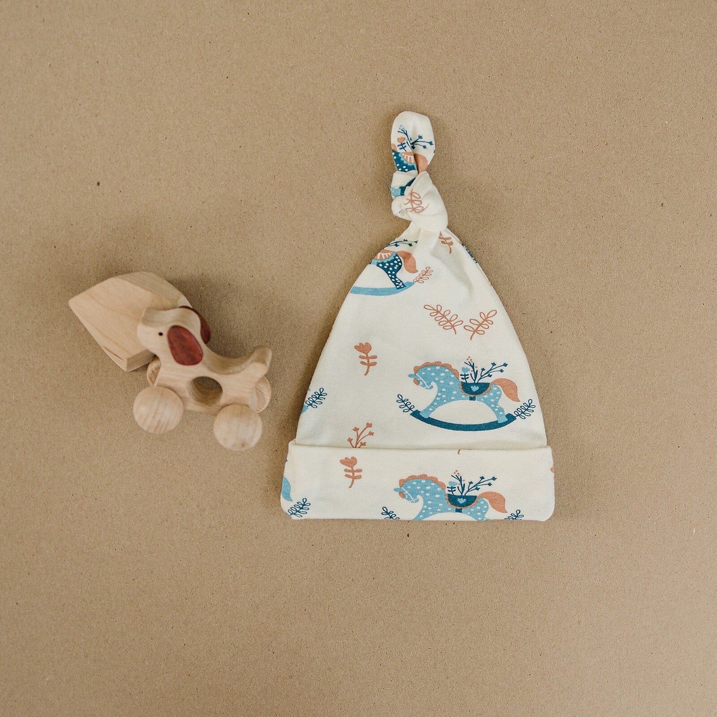 GOTS Certified Organic Cotton Hat - Rocking Horse