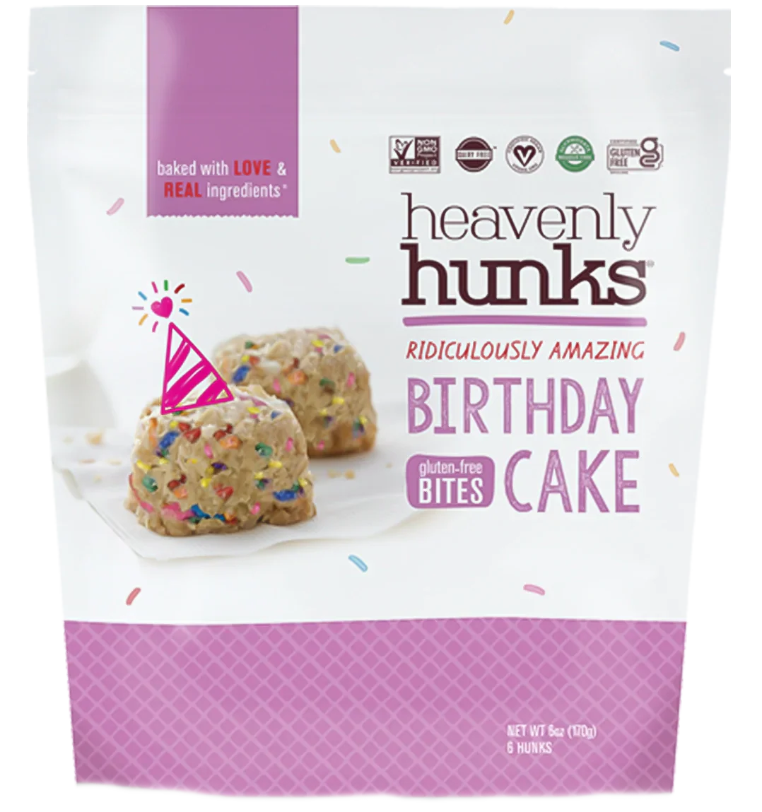 Heavenly Hunks - Gluten Free Birthday Cake Cookies  - 6 Oz, Case of 6