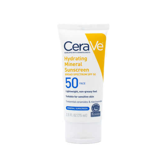 CeraVe Hydrating Mineral Sunscreen SPF50 Face 2.5oz - Imperfect Box