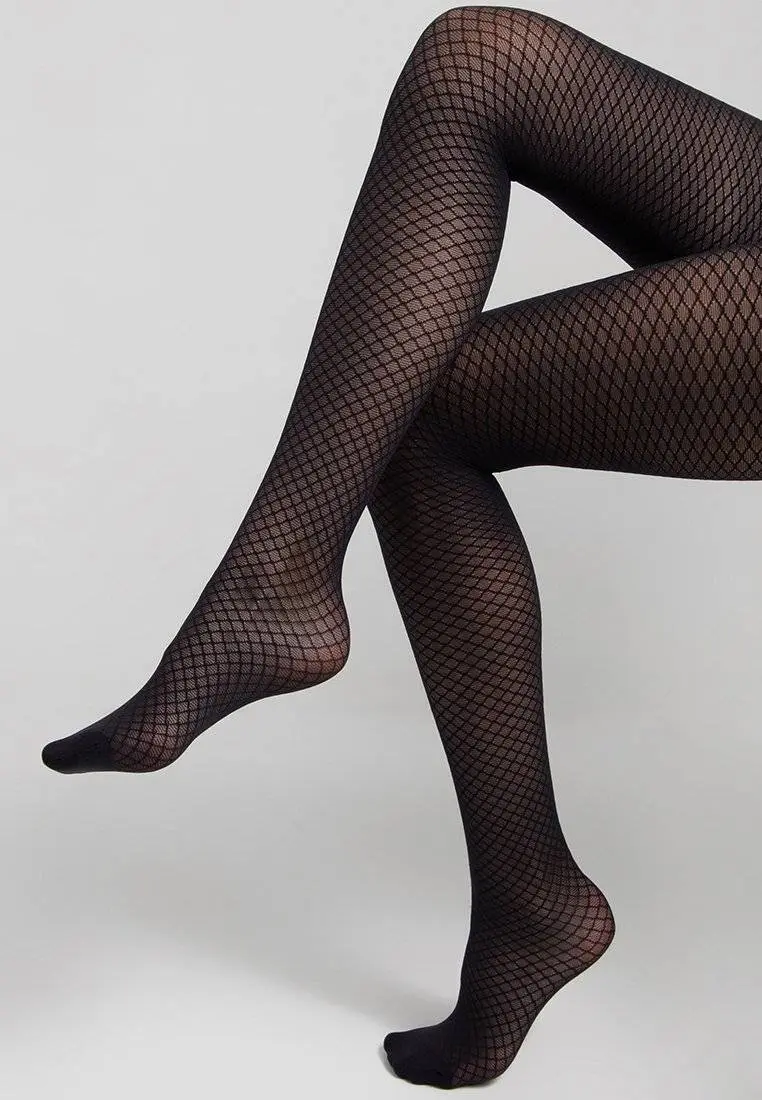 Conte Club 30 Den - Fantasy Dense Women's Tights with geometric pattern (21С-94СП)