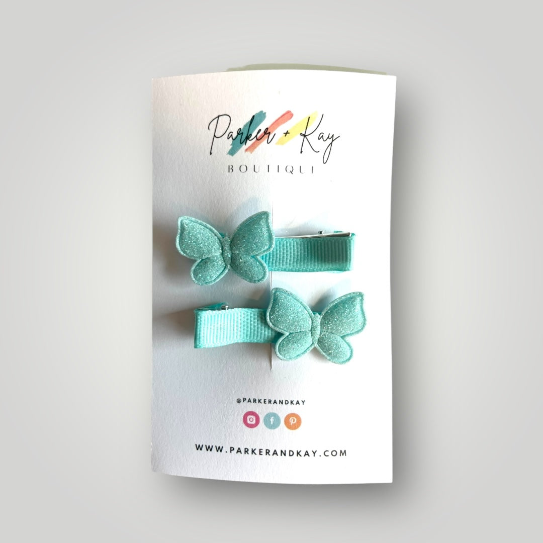 Shimmering Butterfly Hair Clips