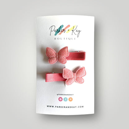 Shimmering Butterfly Hair Clips