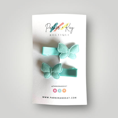 Shimmering Butterfly Hair Clips