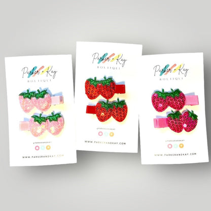 Strawberry Shimmer Clips