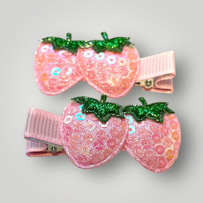 Strawberry Shimmer Clips