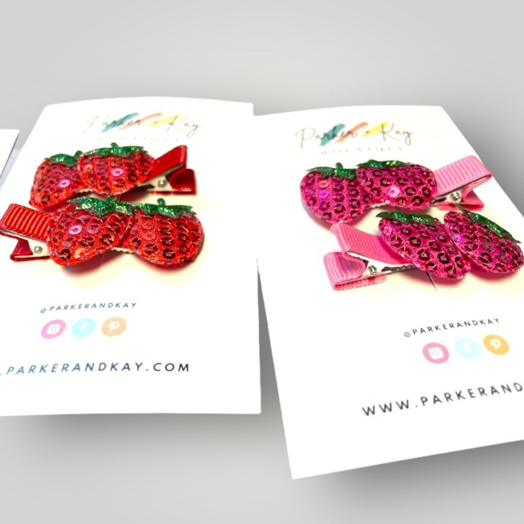 Strawberry Shimmer Clips