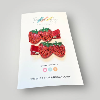 Strawberry Shimmer Clips